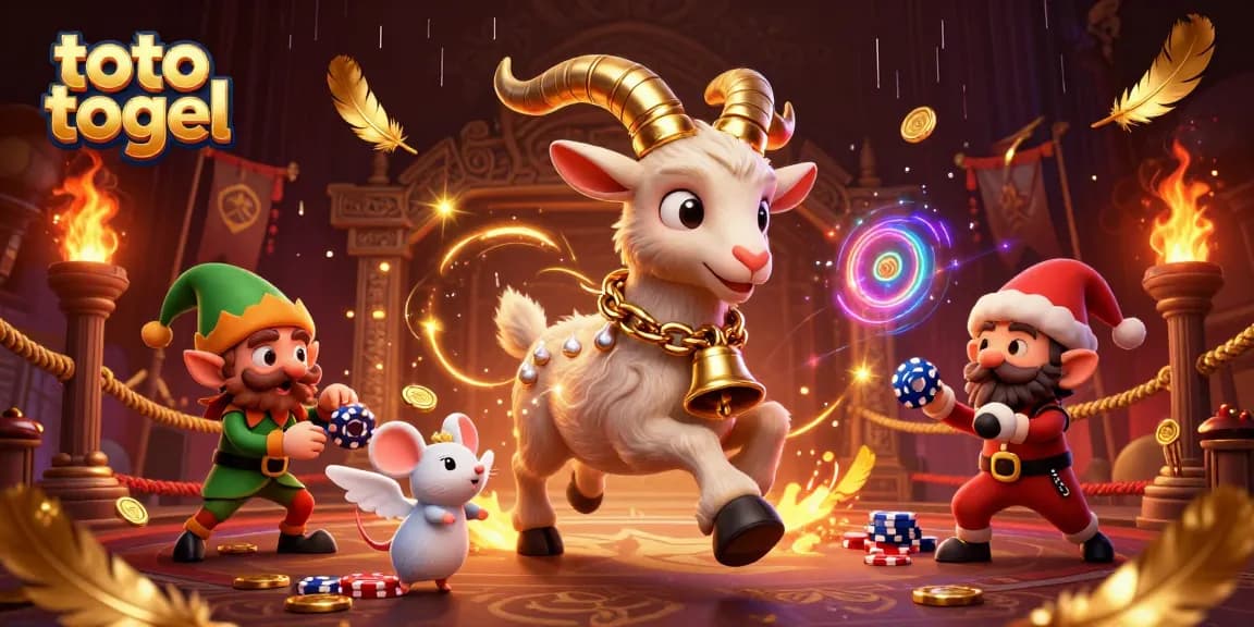 Engage with fun and excitement in a vibrant toto togel casino scene filled with playful characters.