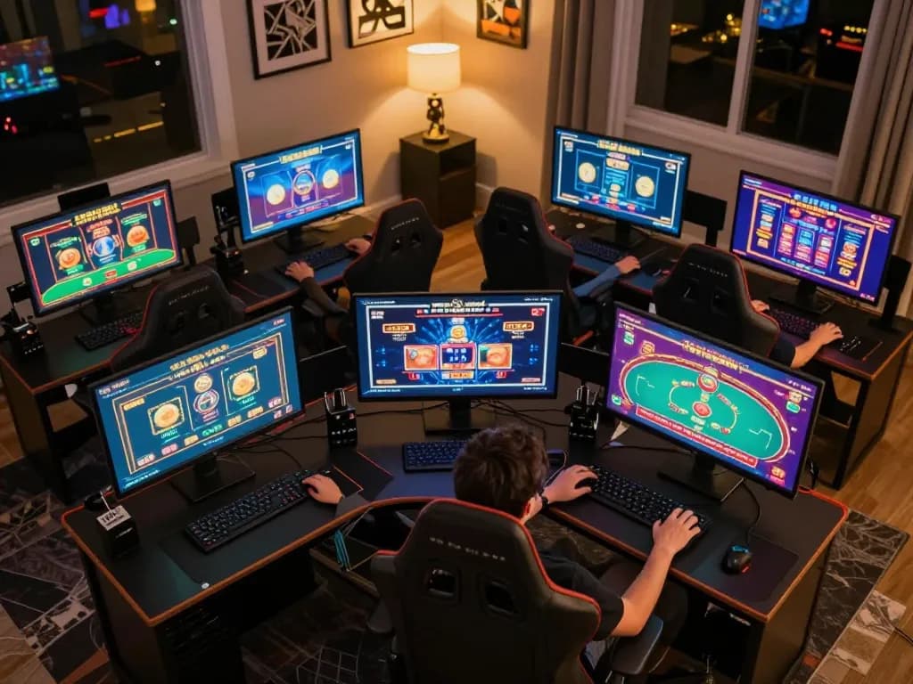 Engaged player exploring hidden wiki tor links in exciting online poker setup