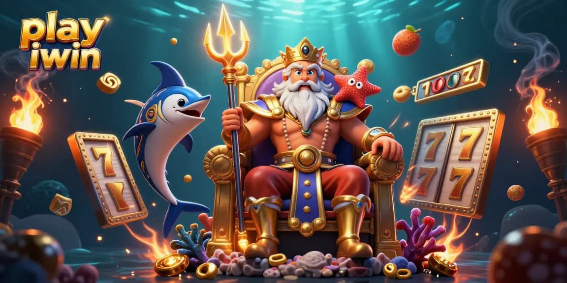 Play iwin with thrilling slot games featuring Neptune and a glorious underwater scene.