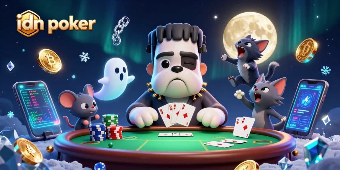 Experience the excitement of idn poker in a vibrant 3D scene featuring a unique cast and dynamic gameplay.