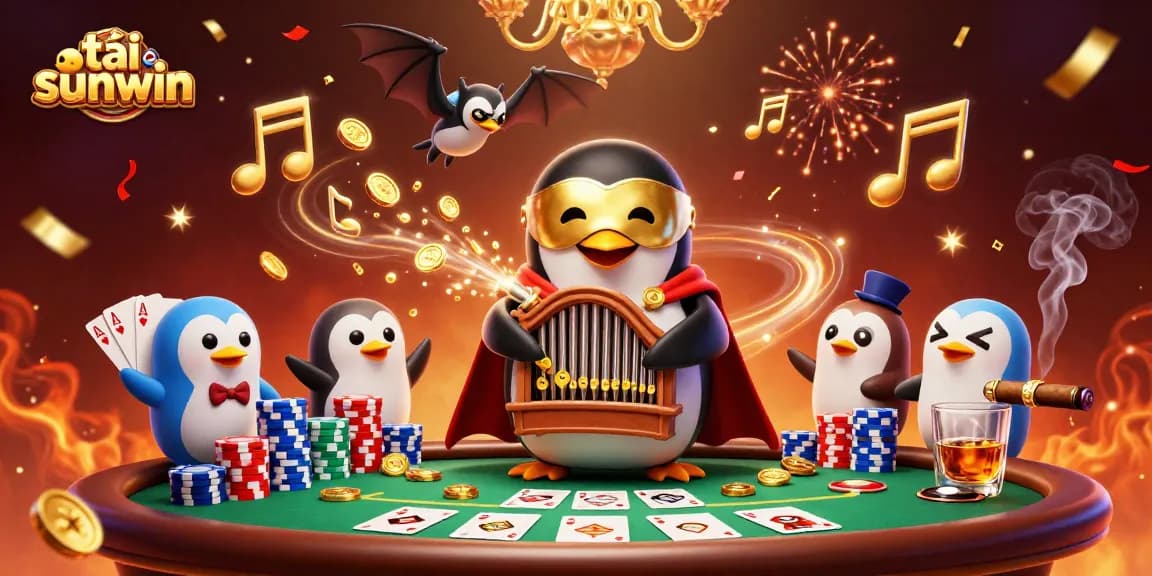 Play thrilling games and win big with tải sunwin in this vibrant casino-themed illustration.