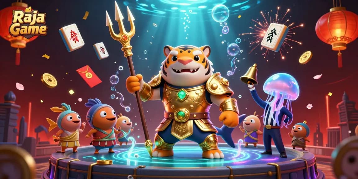 Experience thrilling luck with Raja Game's underwater gaming world featuring a majestic tiger shark.