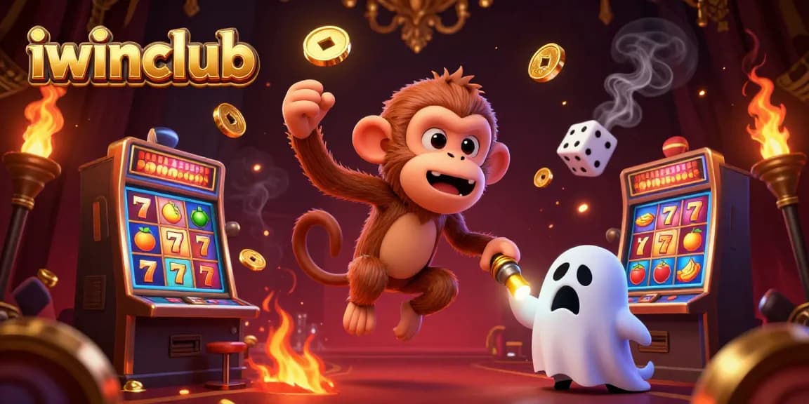 Win big with iwinclub's exciting slot games featuring a playful poltergeist monkey!