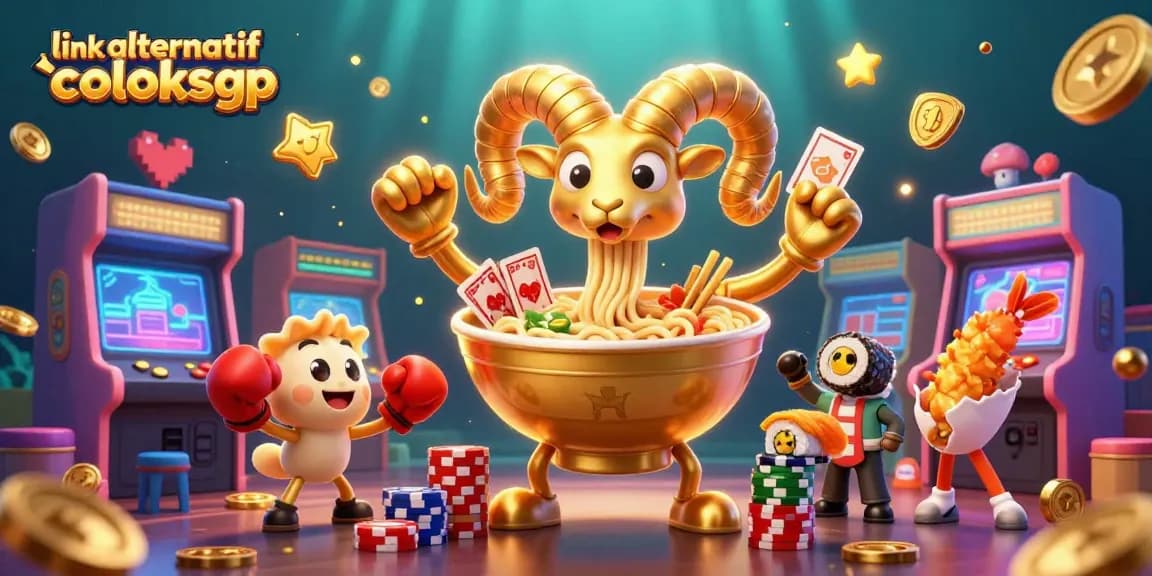 Engage in thrilling casino action with link alternatif coloksgp featuring a lively 3D illustration of animated characters.