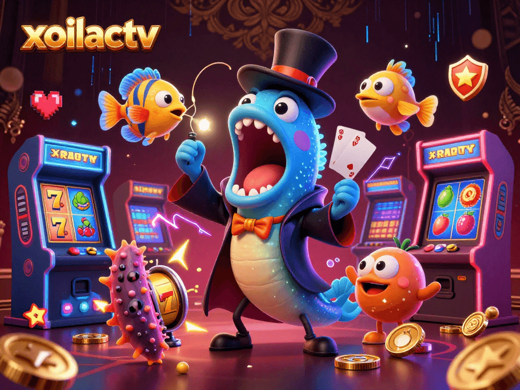 Experience the thrill of xoilactv with vibrant 3D casino characters performing captivating magic acts.
