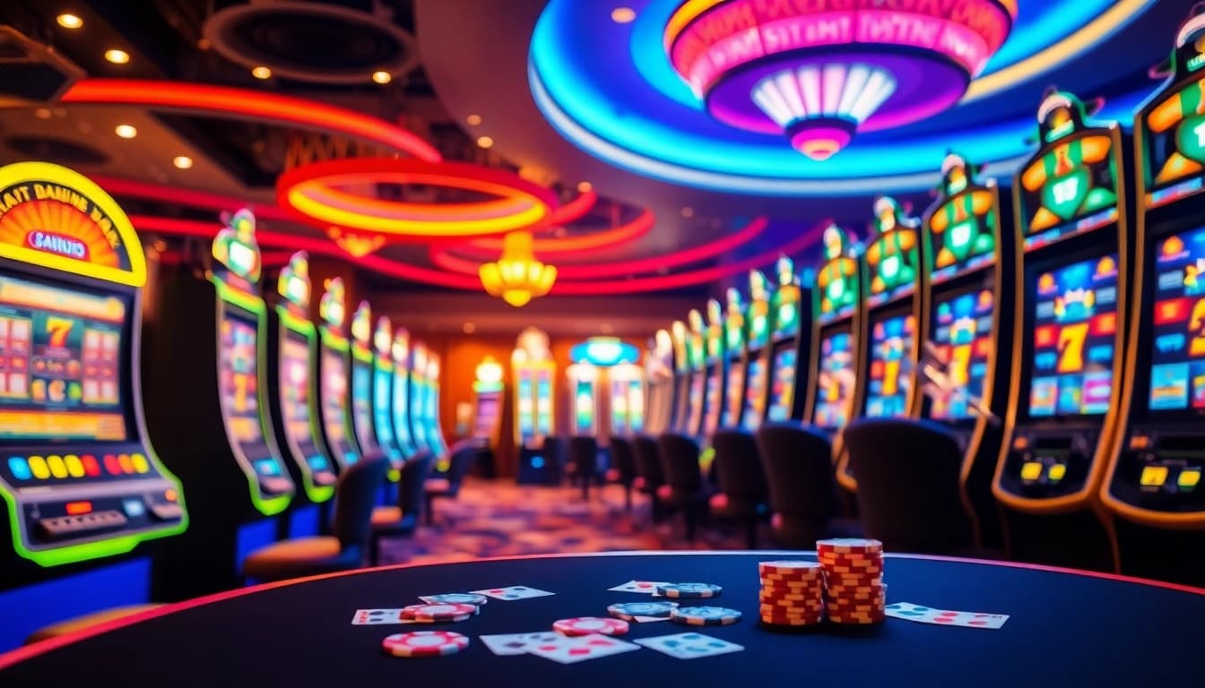 Experience the excitement of PEN4D login with vibrant slot machines and casino elements ready for winning.