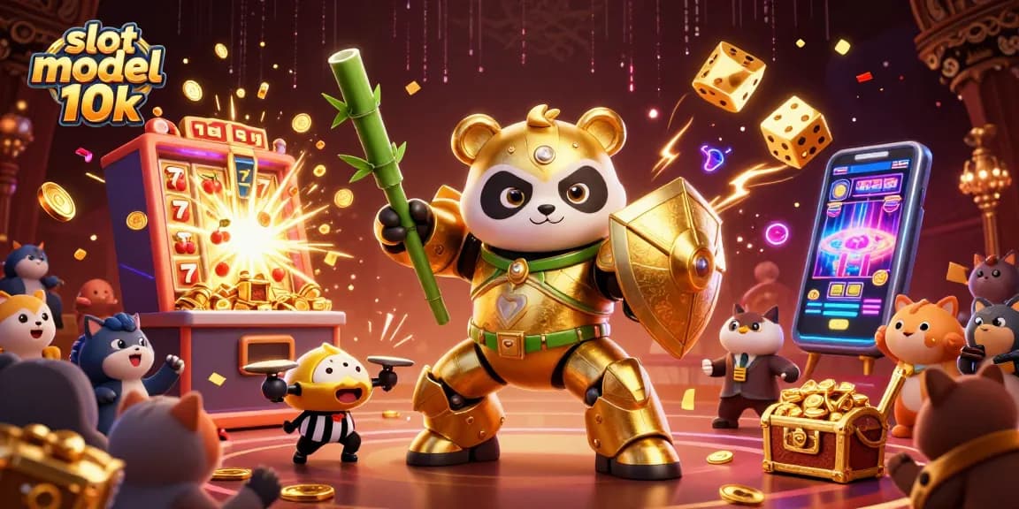 Spin the slot modal 10k with delightful prizes and engaging gaming action in this vibrant illustration.
