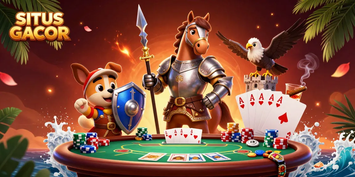 Engage with SITUS GACOR for thrilling poker experiences with animated knight and puppy