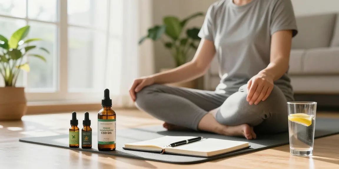 Experience the benefits of Full-Spectrum CBD oil from www.cbdnorth.co/product/full-spectrum-cbd-oil in a serene home wellness setting.