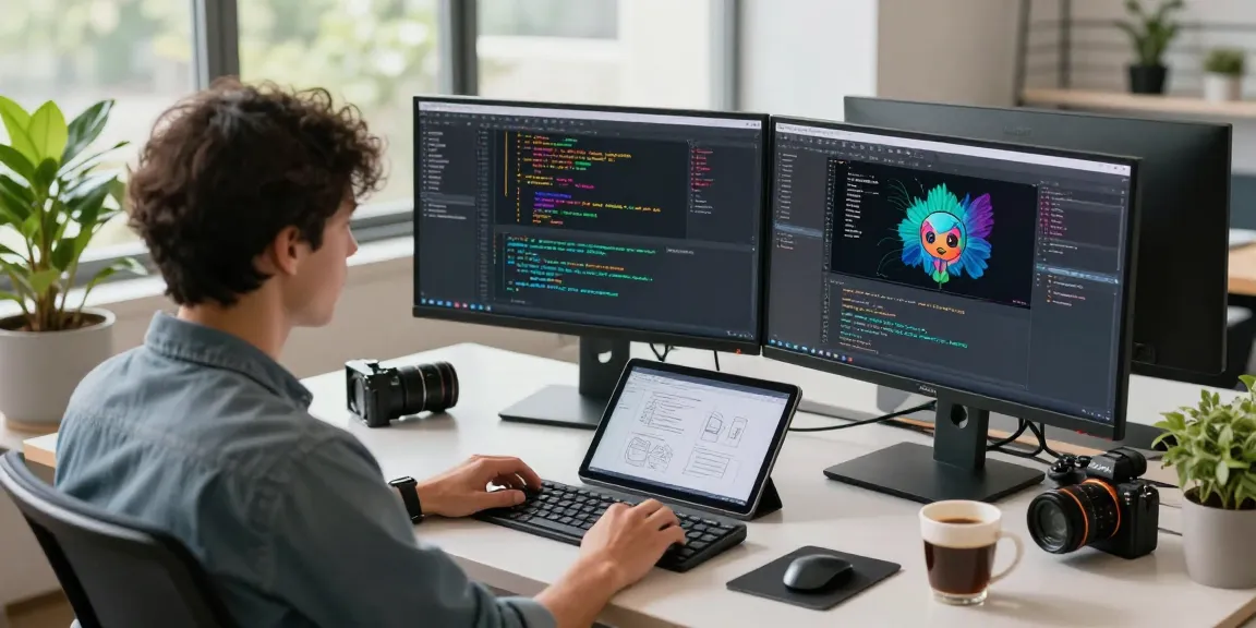 AI developer using a free AI detector in a modern workspace with advanced technology.