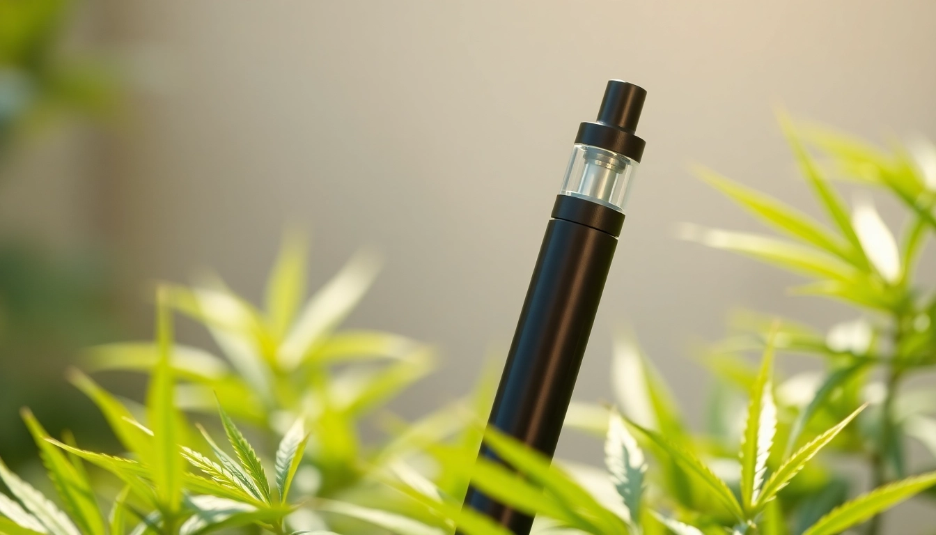 Showcasing cbd oil vape pen with hemp leaves, symbolizing relaxation and wellness.