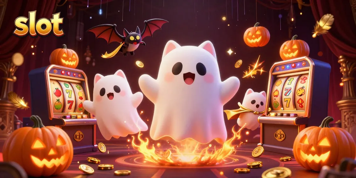 Menangkan slot dengan kucing hantu dan kelelawar di kasino angker, penuhi dengan koin emas.