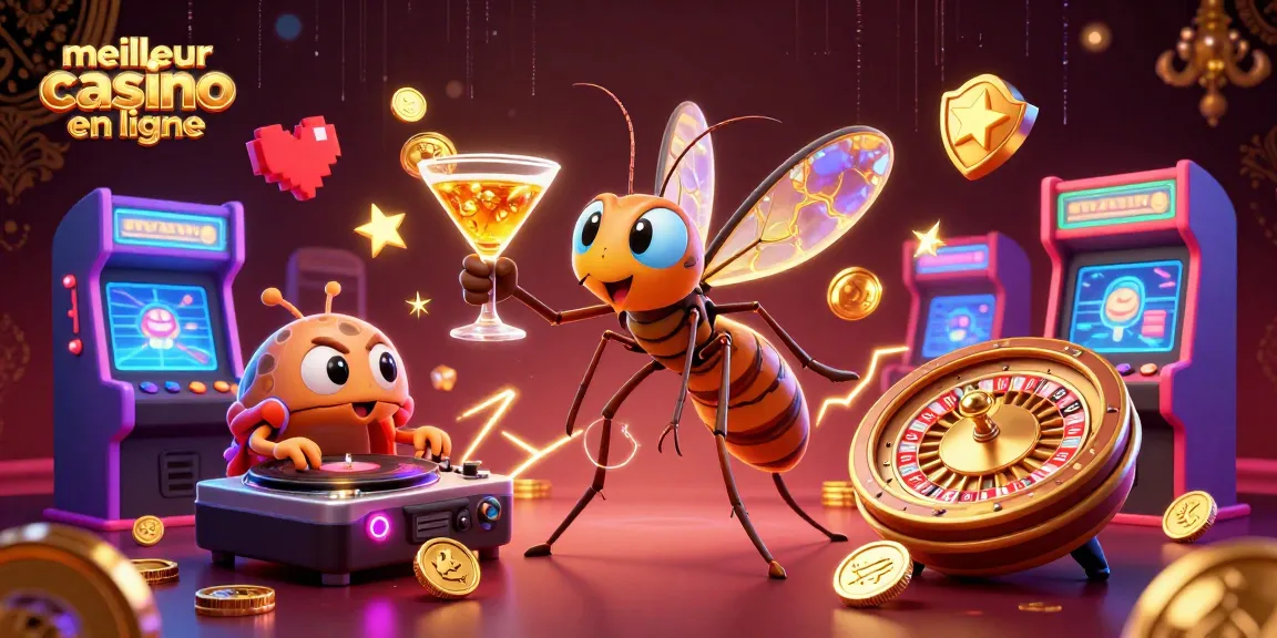Découvrez le meilleur casino en ligne avec une illustration captivante mettant en avant des éléments ludiques et des jeux d'argent.