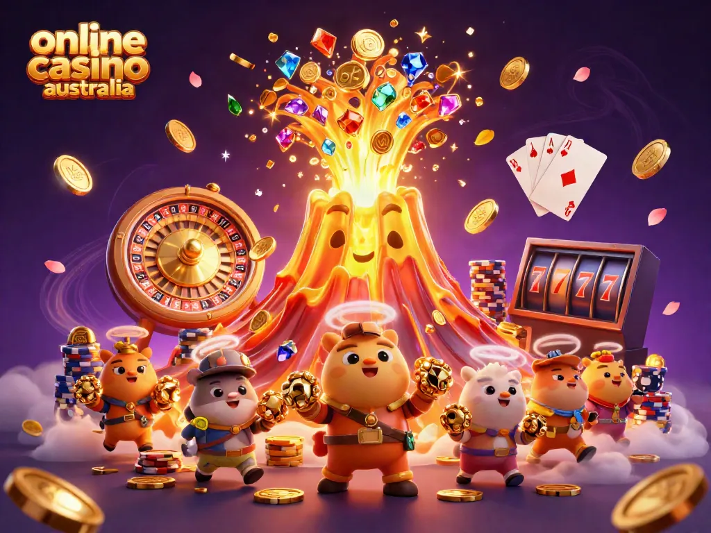 Experience the thrill of online casino Australia with a vibrant eruption of treasure, rewards, and excitement.
