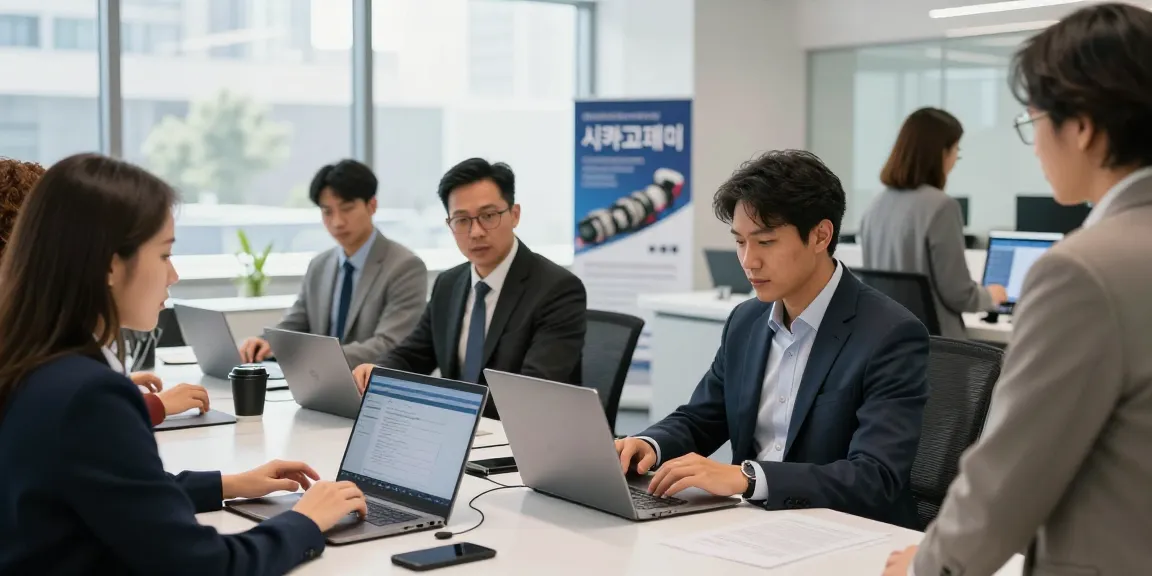 시카고페이 payment processing team collaborating at a modern center in Chicago.