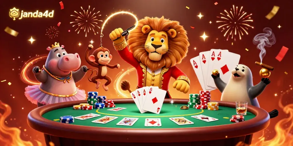 Gamer merayakan kemenangan di janda4d dengan poker dan slot yang memukau.