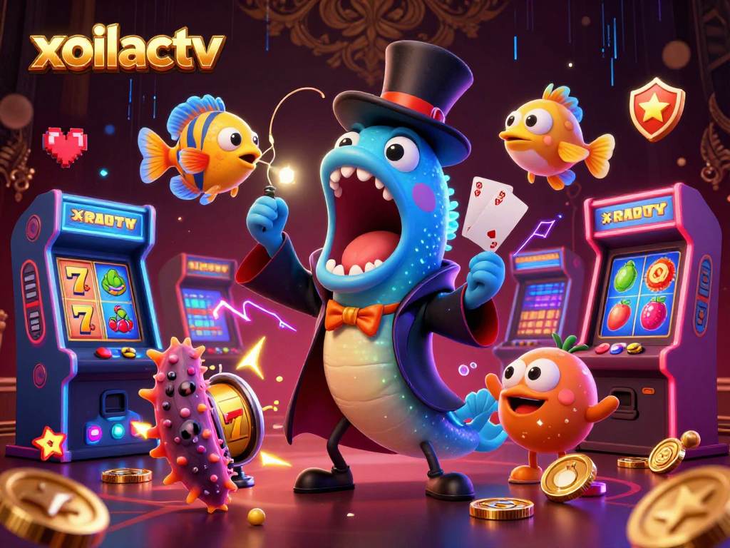 Experience the thrill of xoilactv with vibrant 3D casino characters performing captivating magic acts.