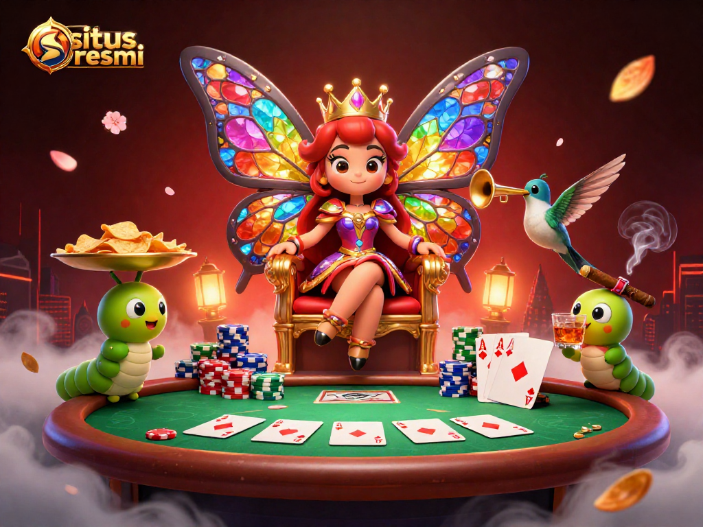 Situs resmi provides thrilling betting on the latest events with competitive odds in a vibrant casino illustration.