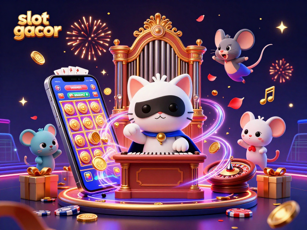 Experience slot gacor with a vibrant 3D illustration showcasing enchanting casino elements.