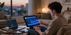 Seamless interaction between user and AI character in a cozy setting, highlighting ai nsfw chat innovations.