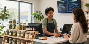 Buy weed online at Canna City cannabis shop showcasing premium products in a welcoming environment.